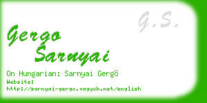 gergo sarnyai business card